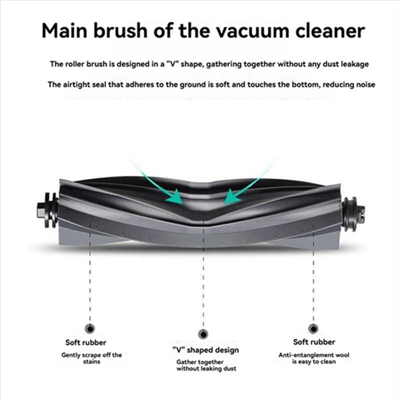 A65T-For Dreame Mova G30/G30 Pro/G30 Ultra Vacuum Cleaner Replacement Parts Main Brush Tracked Mop Cloth Main Brush Cover