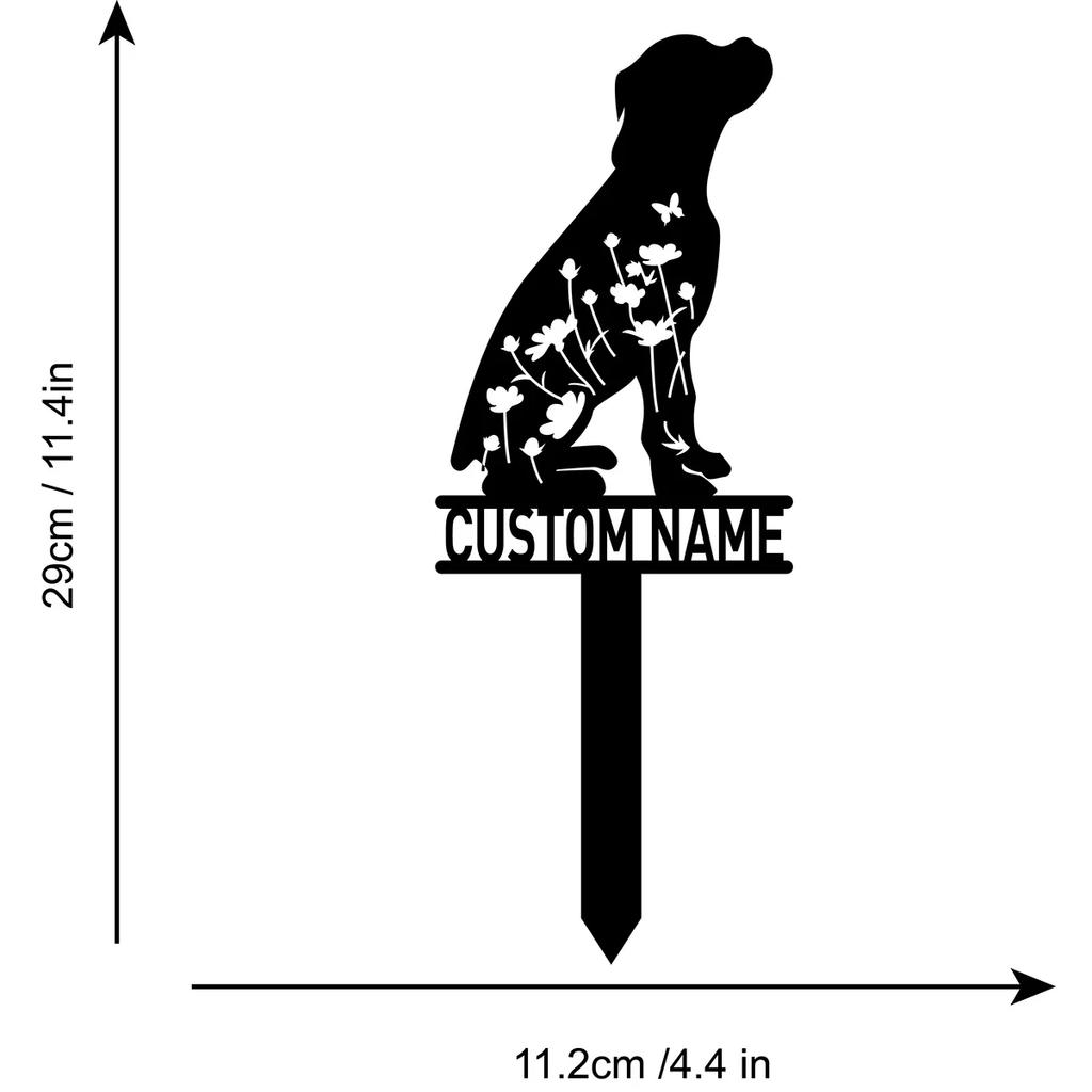 Custom Dog Memorial Garden Stake, Personalized Metal Grave Marker for Boxer, Pet Loss Sympathy Gift, Remembrance Yard Sign for Dog Lover