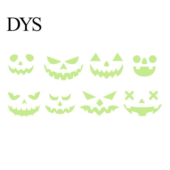 Glow in The Dark Party Decoration 2Pcs Halloween Glow-in-the-Dark Wall Stickers, Pumpkin & Ghost Face Decals for Indoor Ceiling Door Decor, pumpkin