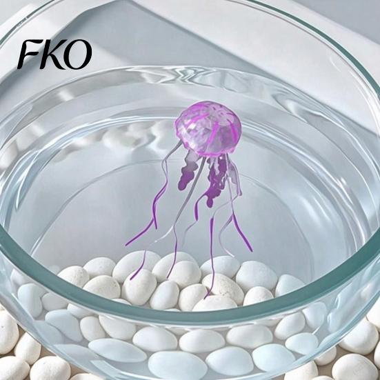Ungiftiges Aquarium-Dekorationsobjekt, künstliche Qualle, weiches Silikon, fluoreszierend, realistisch, schwimmende Qualle für Meerwasseraquarien, sicheres Fischbecken
