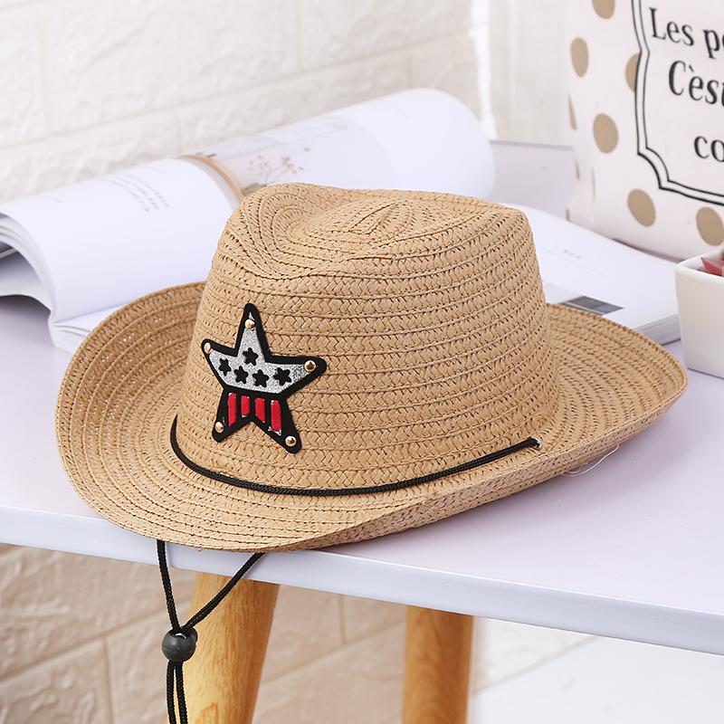 Children s straw hat Summer boy denim visor Outdoor sun hat Tourist attractions Wholesale British handsome 54 head circumference хаки