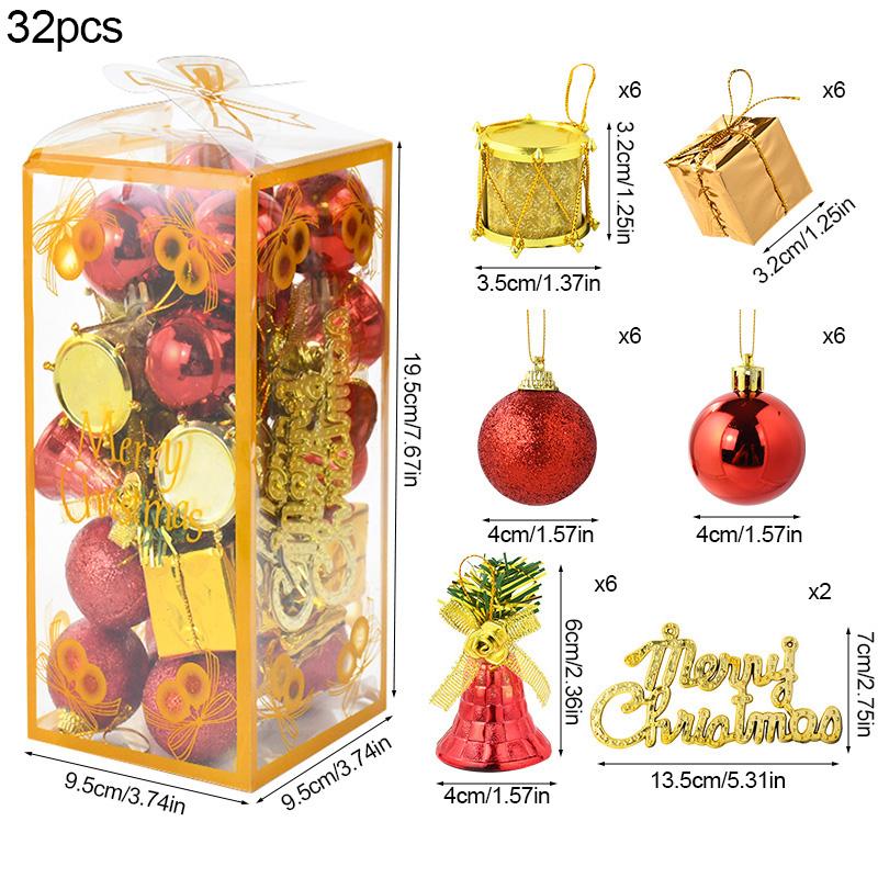 32Pcs/box Christmas Ball Ornaments Xmas Tree Hanging Pendants Set Merry Christmas Decorations For Home Navidad New Year Gifts