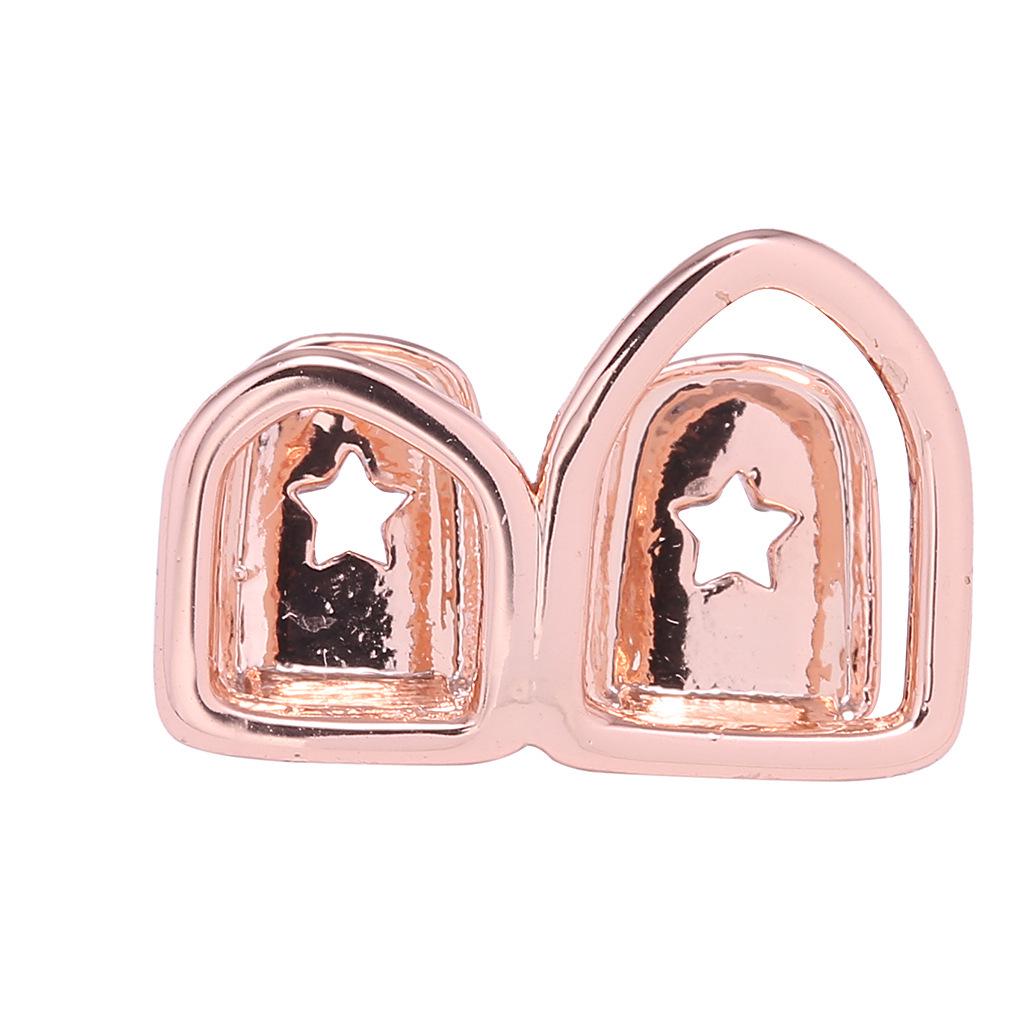 Двухцветные хип-хоп брекеты: Стильные Зубные Аксессуары для Уличной Моды розового золота