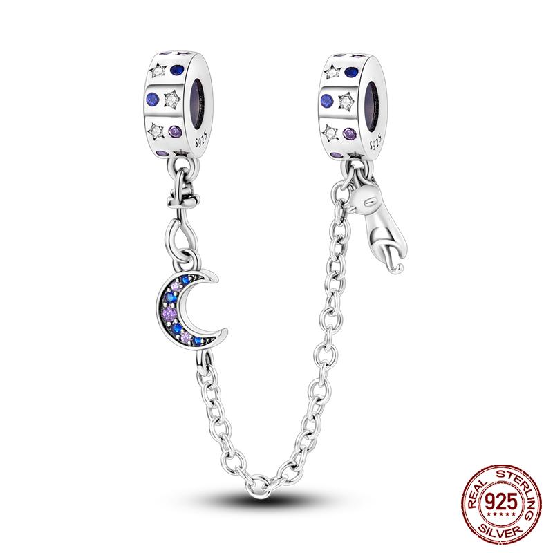 Fashion Copper Sparkling Zircon Star Moon Series Charms Beads Fit Qikaola Original Bracelets Diy Birthday Jewelry