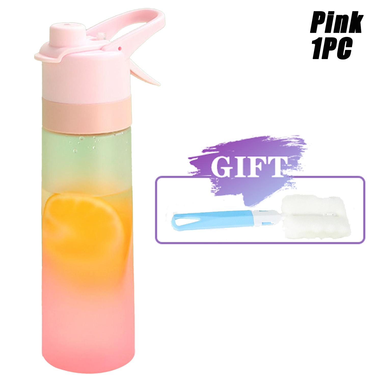 

700 мл спортивная бутылка для воды для путешествий на открытом воздухе, фитнес, пластиковая чашка для воды, большая емкость, градиентный распылитель, посуда без BPA 0.7L розовый