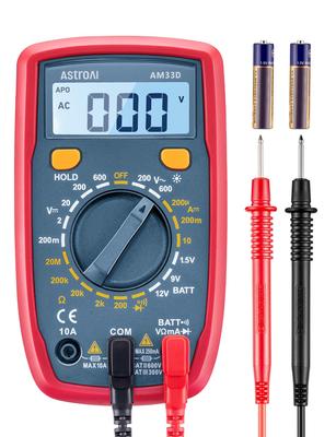 AstroAI Digital Multimeter for and Continuity with LCD for Automotive Applications 2000-Count Electrical, Voltmeter, Ammeter, Resistance, Diode,