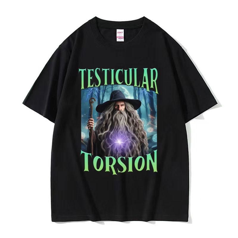Shadow Wizard Funny T Shirt Testicular Torsion Meme Graphic Tee Shirt Men Women Retro Gothic Oversized Short Sleeve Tshirt Tops