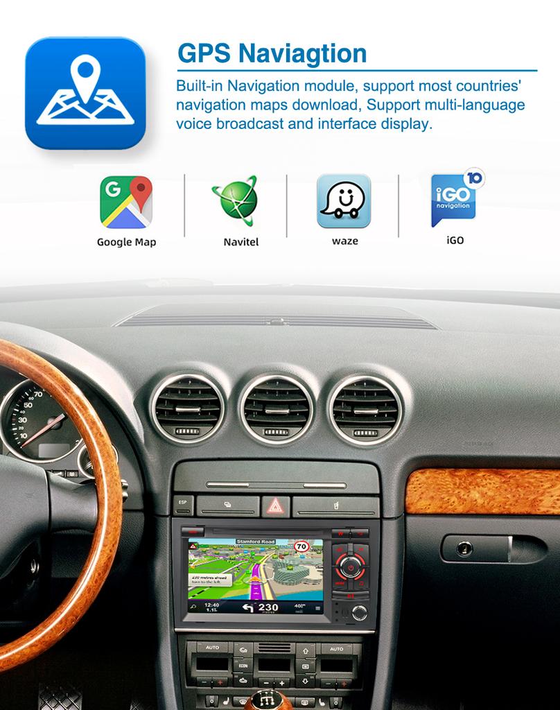 Trådløs Carplay Car Multimedia For A-udi A4 B8 B6 B7 S4 B7 B6 RS4 B7 SEAT Exeo Android12 Navigation DSP Wifi AutoRadio