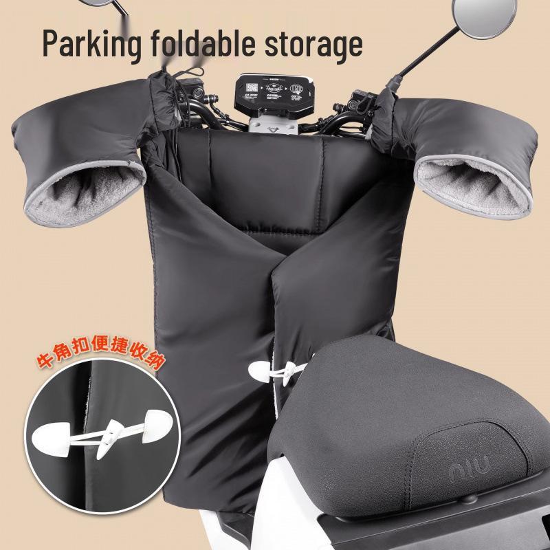 Electric Vehicle Windshield Winter Velvet Windproof Cover & Battery Motorcycle Knee Pads for Cold Protection