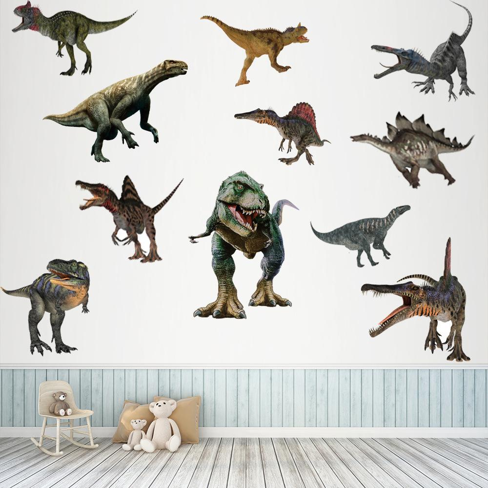 Cartoon-Jurassic-Dinosaurier-Wandaufkleber für Wohnzimmer, Kinderspielzimmer, Schlafzimmer, Dekoration, Wandkunst-Aufkleber