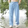 Pantalones de hombre para primavera y verano, ligeros y transpirables, holgados, de talla grande, informales, rectos
