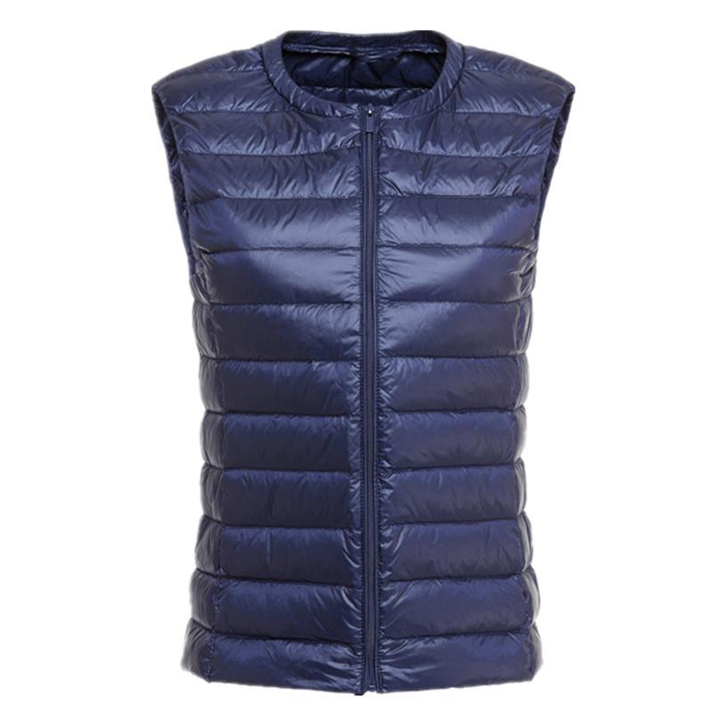 Plus-Size Women's Lightweight White Duck Down Vest for Middle-Aged and Elderly