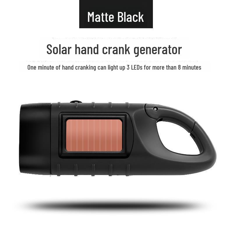 Hand-cranked Solar Power Flashlight: Portable Emergency Light