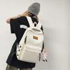 Versatile Student Backpack with Ample Space for Daily School Life Japanese Solid Color Large Capacity Daypack School Bag