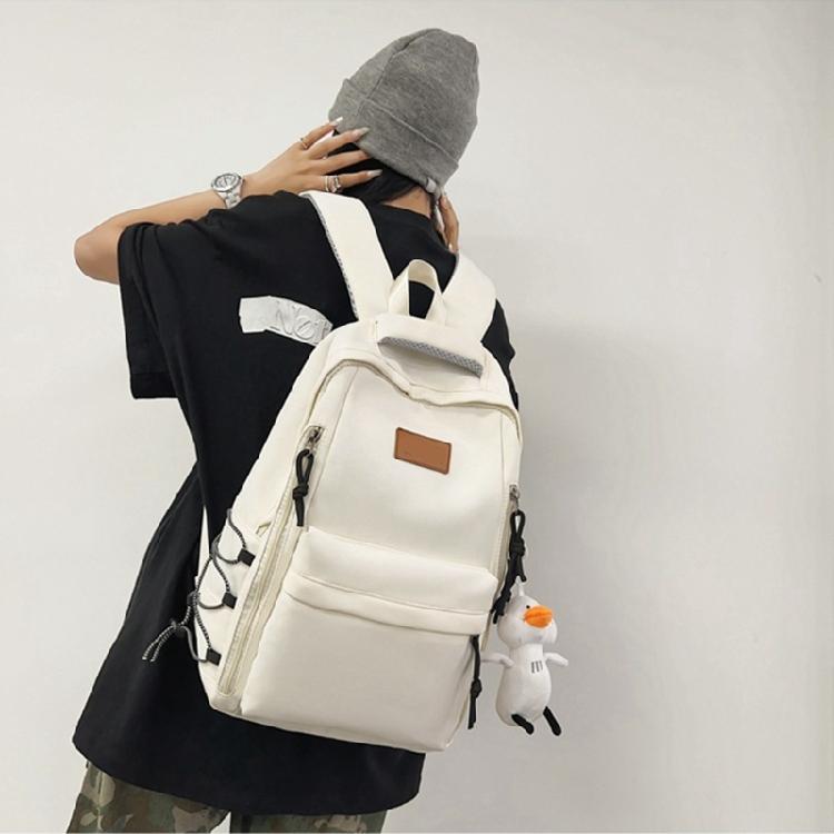 Versatile Student Backpack with Ample Space for Daily School Life Japanese Solid Color Large Capacity Daypack School Bag