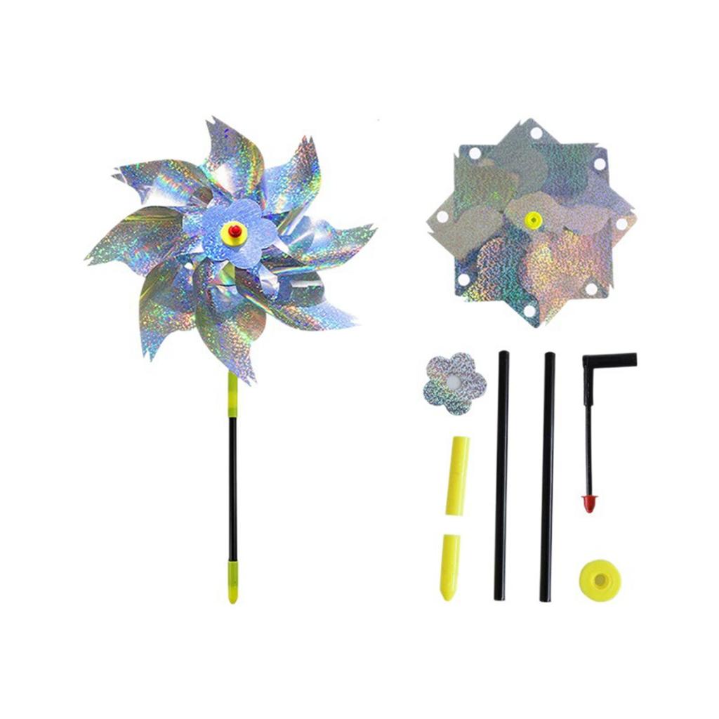 Outdoor Reflective Pinwheel Bird Deterrent Wind Spinner for Garden Balcony Farmland Yard Decoration Child Toy 1 Piece