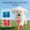 4Pcs/Set Waterproof Puppy Mesh Shoes Anti-dirty Pet Boots Portable Pet Paw Protector Autumn Winter