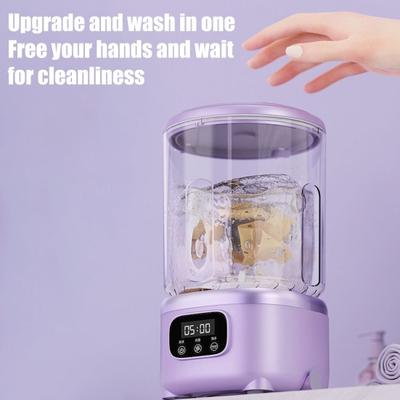 Yousheng Mini Portable Washing Machine for Underwear Socks 3-in-1 Wash Rinse Spin Dry Laundry Cup 2L Rechargeable Cordless Compact Washer for Travel