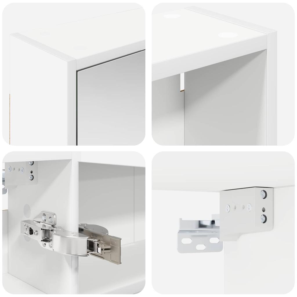 Bathroom Cabinet Set 3 Pcs 106 X 16 X 62.5 Cm Engineered Wood