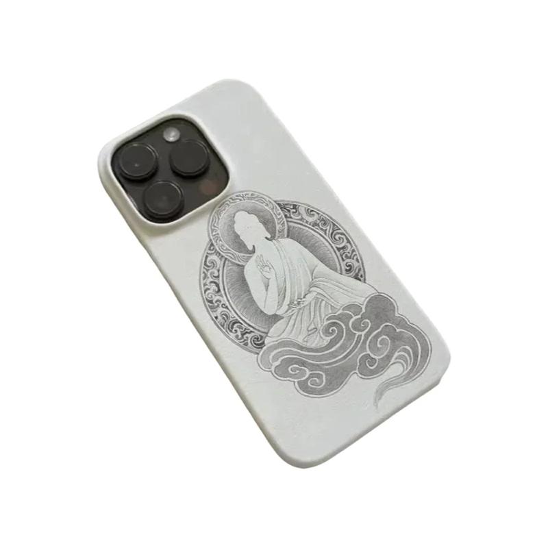 Blessed By The Holy Buddha Statue Phone Case For IPhone 17 Air 16 Pro Max 15 14 Plus 13 12 11 Shockproof Silicone Durable Cover