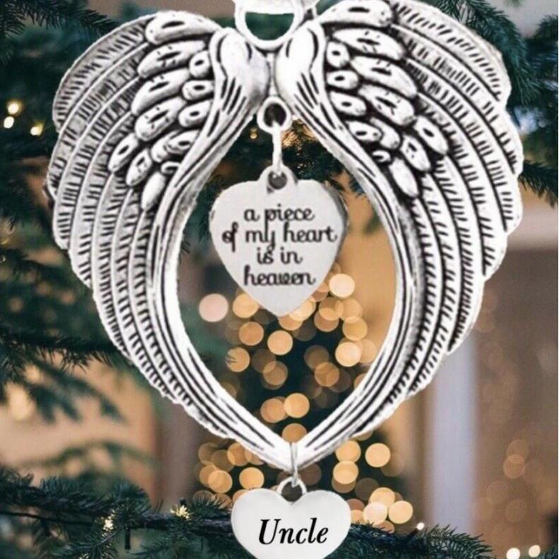Of Piece Elegant My Heart Is In Heaven Angel Wing Christmas Gift Ornament