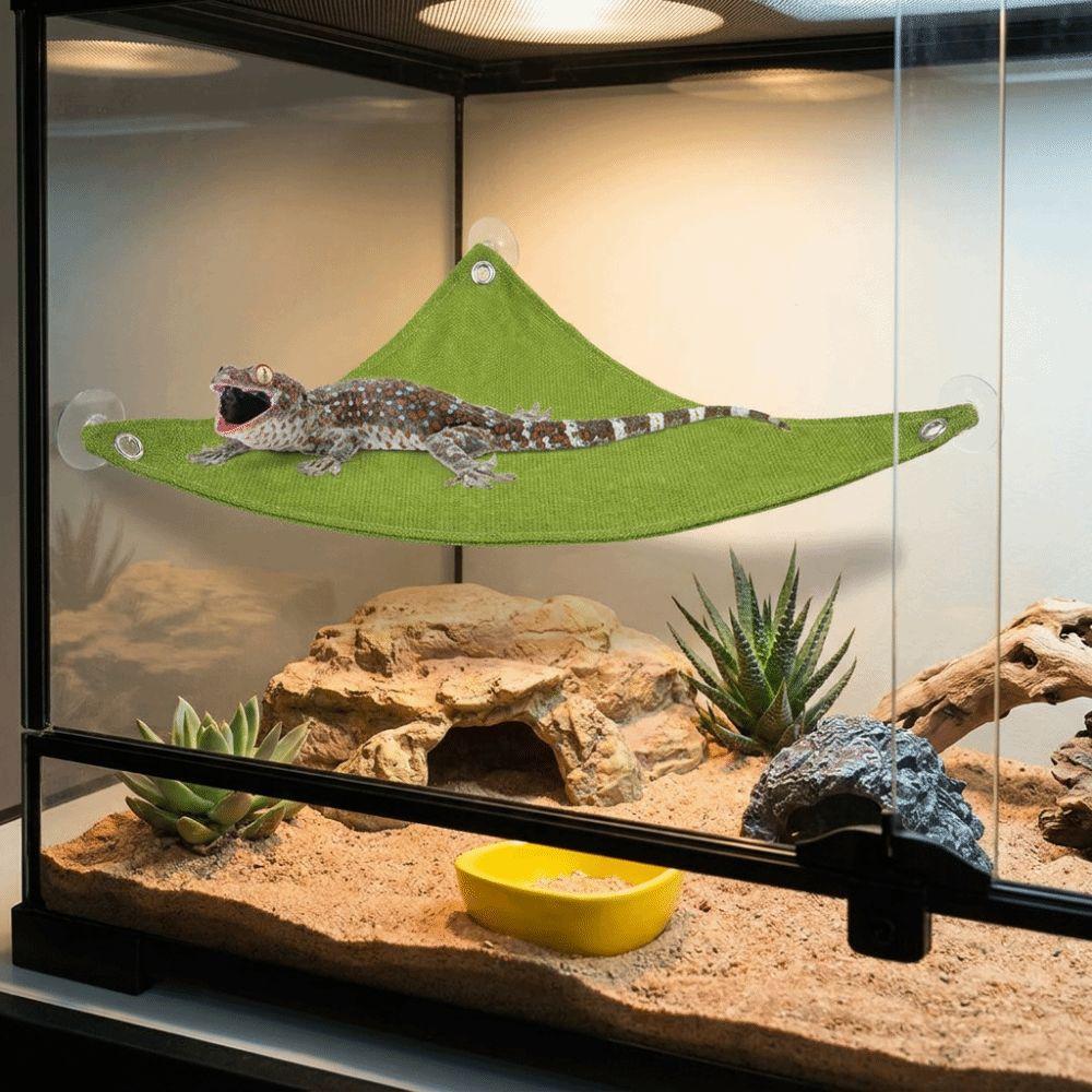 Suction Cup Lizard Triangle Hammock Breathable Geckos Habitat Home Terrarium Decoration