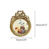 Vintage Ornate Round Photo Frame And Miniature Sofa Chair Model for Unique European Wedding Gift