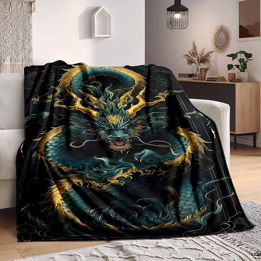 

1pc Dragon Art Blanket - Perfect Gift for Birthdays, Christmas & Halloween- Soft, Warm & Versatile yy250909190 75x90cm