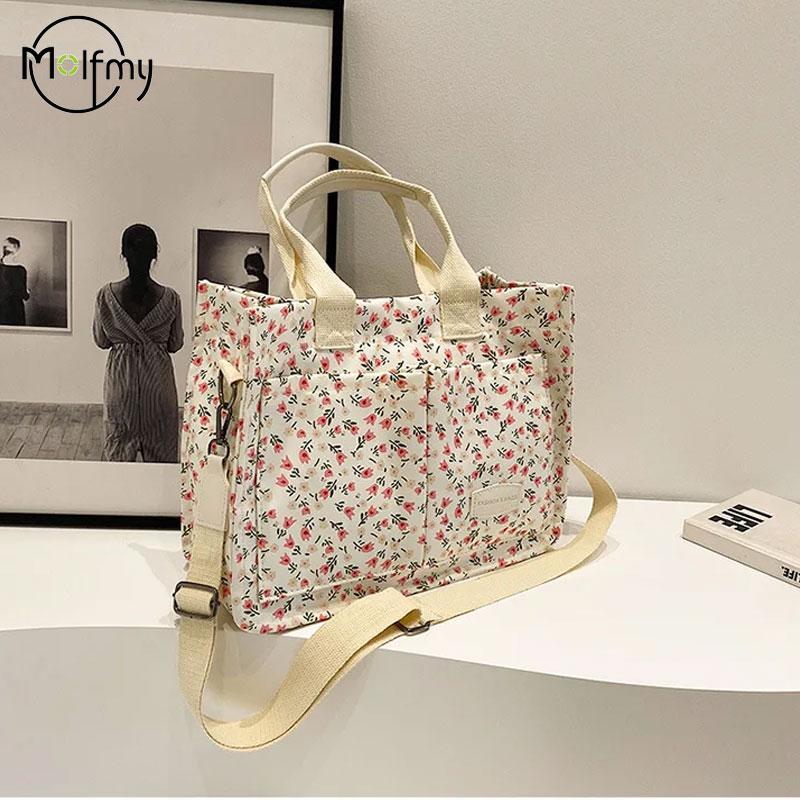 Dámské tašky Tote Nastavitelný popruh Psaníčko Třešňový vzor Kabelky Velká kapacita Nákupní taška na dojíždění Tote Kabelka Bolsos De Mujer