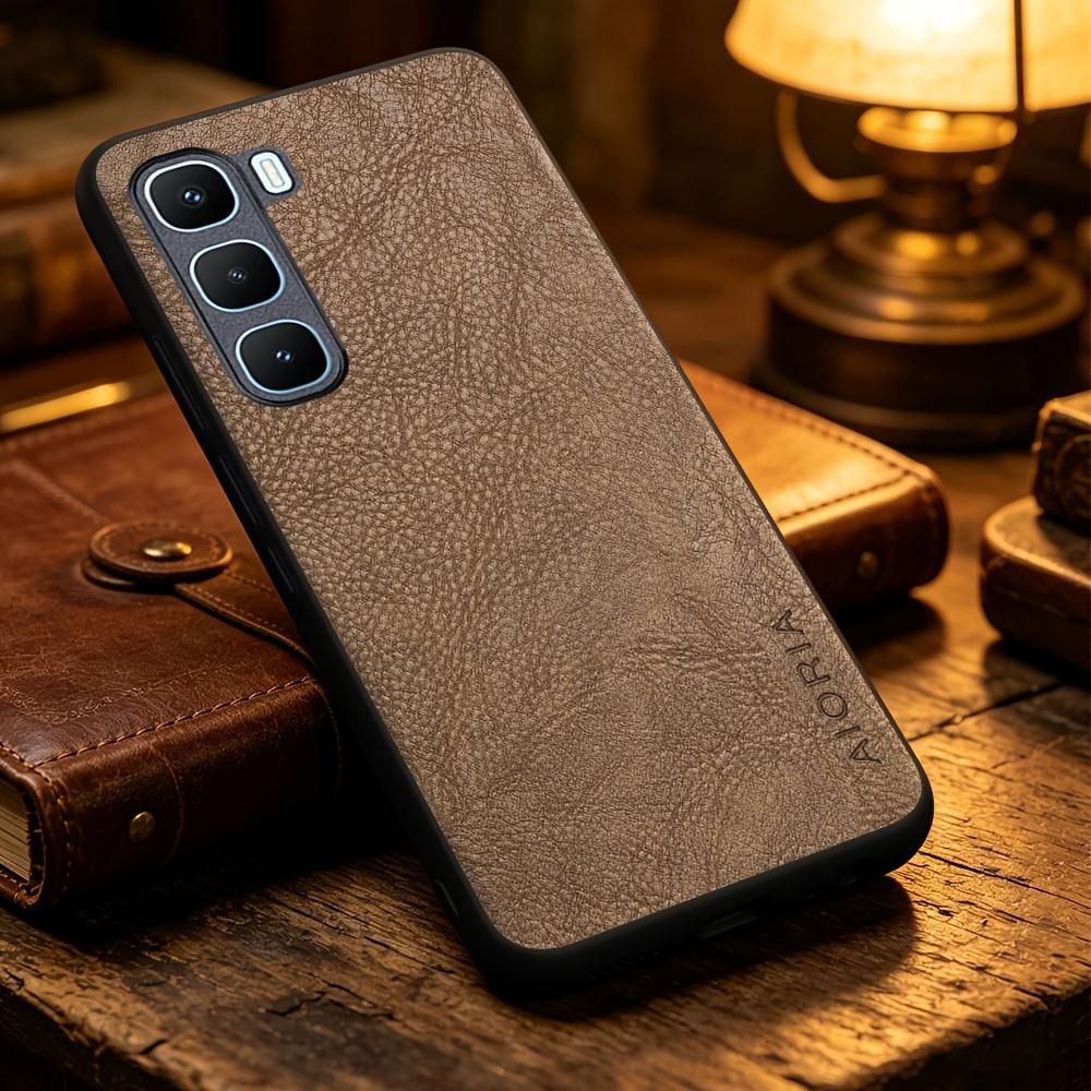 Phone Case - Solid Color Faux Leather Phone Case for Infinix Hot 70 60 50 Pro 60I Note 60 50 Pro 50X, Smart Precise Camera Hole Placement