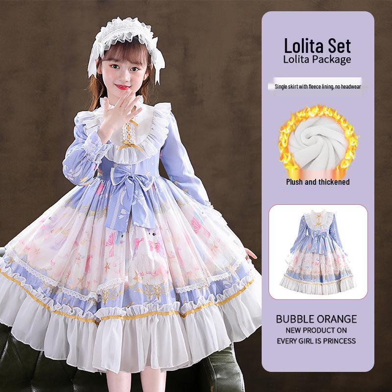 Lolita Princess Long Sleeve Birthday Dress for Girls - 2026 Spring Collection