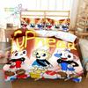 Набор постельного белья с принтом игры Cuphead and Mugman для геймеров Постельный комплект Пододеяльник Простыня Наволочка Постель Мягкое Покрытие для одеяла Размер Full Queen King