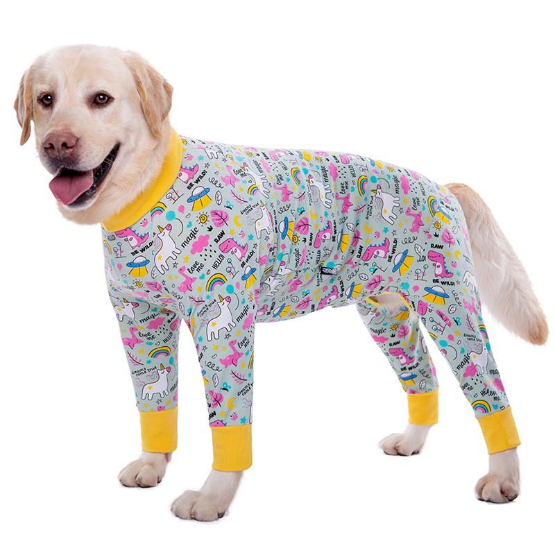 Large Dog Full-Body Jumpsuit Golden Retriever Labradoodle Samoyed Cotton Pet Apparel Lightweight Belly Protection