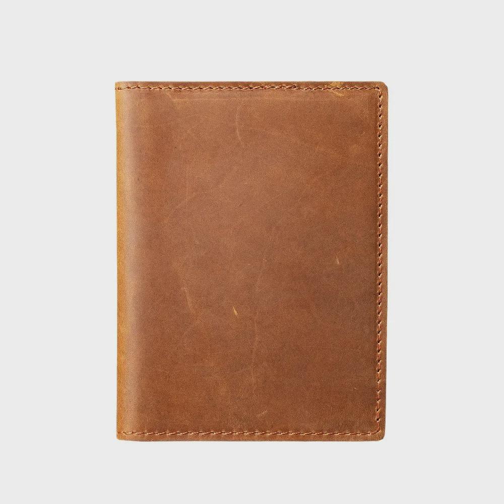 5504 Genuine Crazy Horse Leather Passport Wallet for Men and Women - Card Holder & Travel Accessory