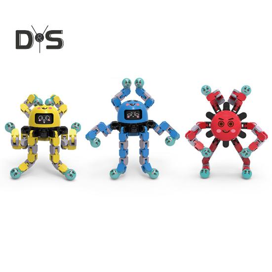 

1/3 шт. Трансформируемый спиннер Fidget, портативный, для снятия стресса, деформирующийся, механический, с гироскопом на кончике пальца, для детей и взрослых, светящийся, цепной, робот-спиннер, сенсорная игрушка