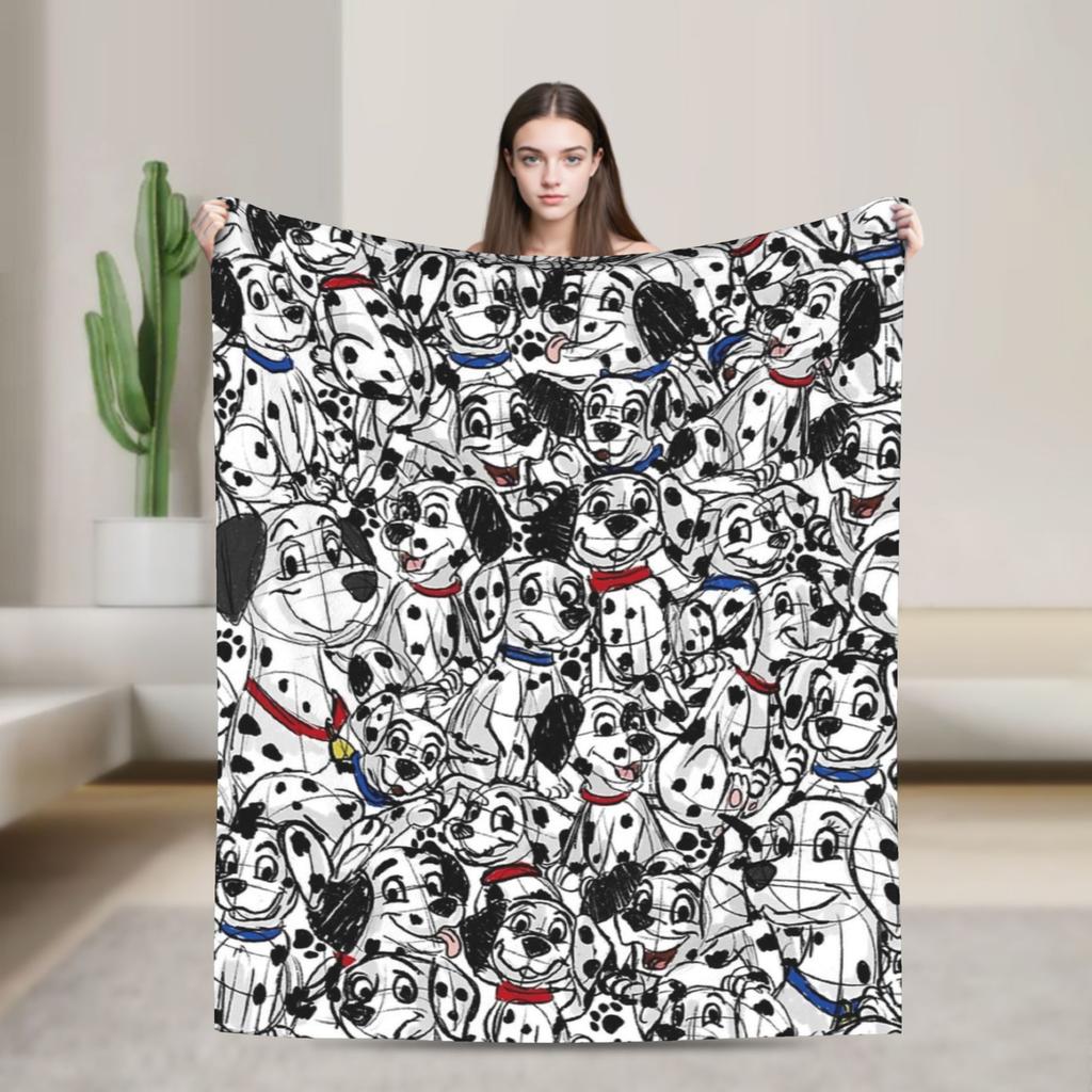101 Dalmatians Cute DOG Pattern Blanket Anime Wool Vintage Warm Throw Blankets for Home Restaurant  Winter