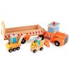 Wooden Toy Car Model Suit Children's Wooden Engineering Car Disassembly And Assembly Large Truck Assembly Rollable Wheels