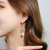 European and American Zircon Earrings Luxurious Shiny 925 Silver Crescent Moon Ear Buckle Women's Elegant Pearl Earring KOFSAC