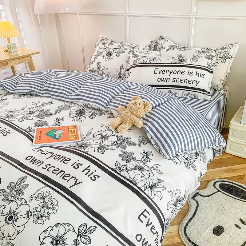 Strawberry Bedding Set Double Sheet Soft 3/4pcs Bed Sheet Set Duvet Cover Queen King Size Comforter Sets For Home For Child