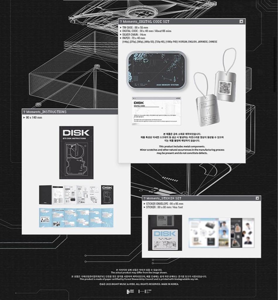 [USED] BTS 7 Moments DISK DIGITAL CODE Official