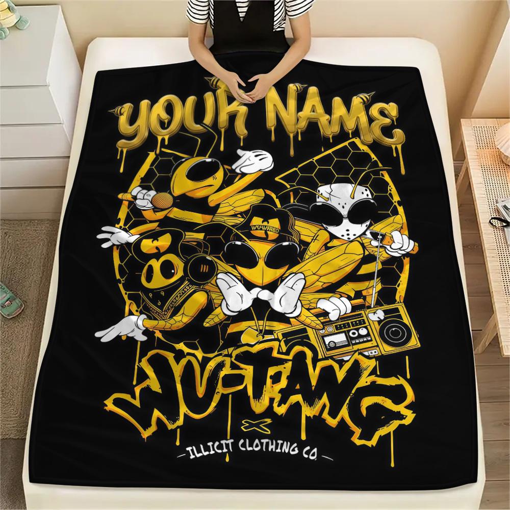 1 Stück Individueller Name Wu-Tang Clan Gemustert Flanelldecke Geeignet für Alle Jahreszeiten für Heimdekoration Wärme und Komfort Geschenke Feiertagsgeschenk -HE230