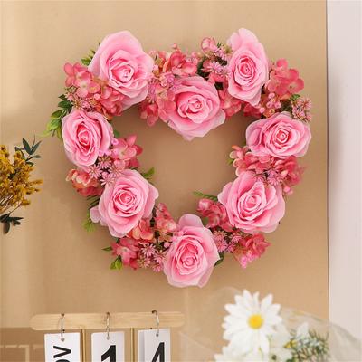 Valentine's Day Love Wreath Decoration Wedding Proposal Party Simulation  Rose Embroidered Ball Wreath Scene Decoration