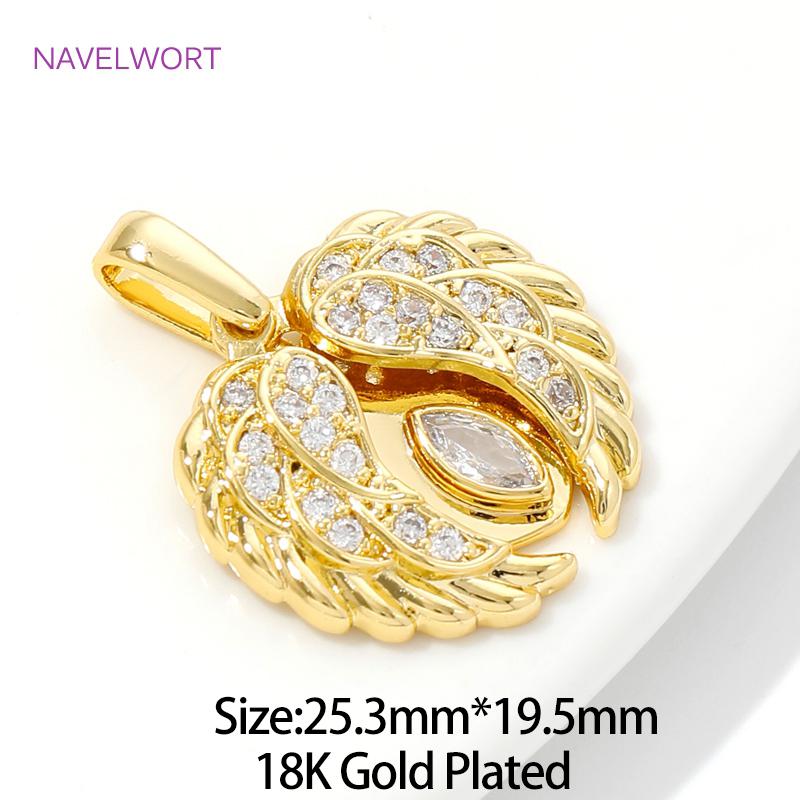 18K Gold Plated Brass Heart Wings/Bird/Dragonfly Charms Pendants For Jewelry,Decorative Pendants,DIY Necklace Making Supplies