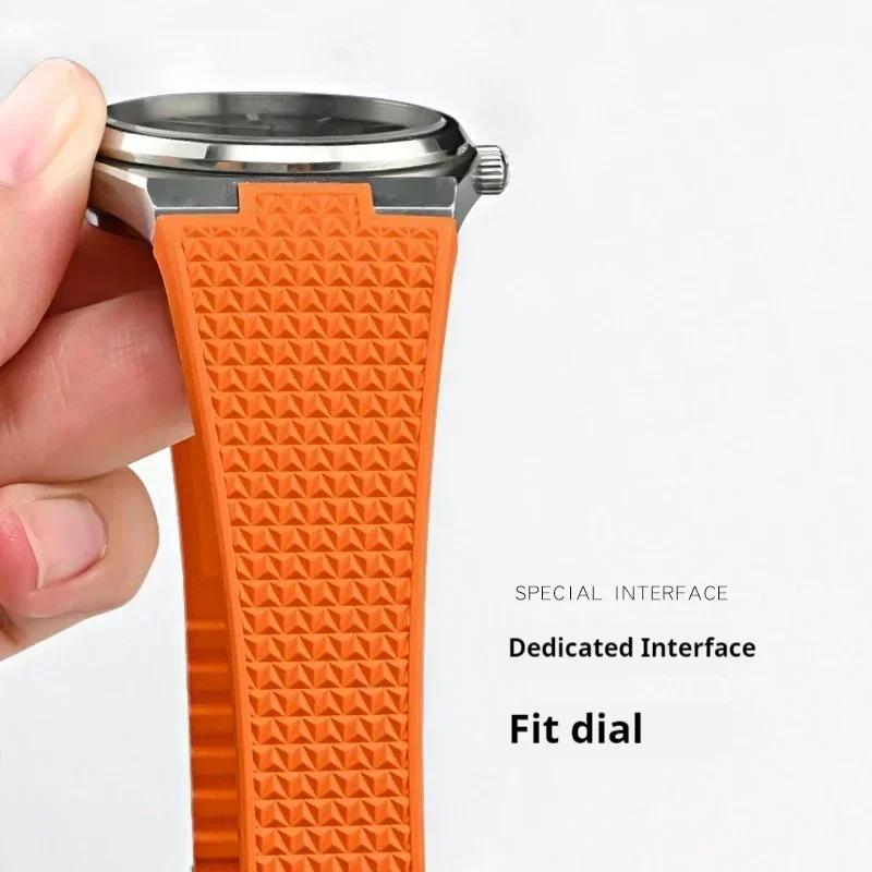 Fluoro Rubber Strap for Tissot PRX Series Super Player 35mm 40mm FKM Women Men Quick Release Folding Buckle Watch Band 11mm 12mm