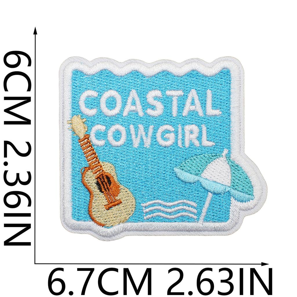 Horse Pentium Embroidery Cloth Sticker Western Denim Computer Embroidery Badge Fashion Girl Decoration Guitar Embroidery Badge Ironing