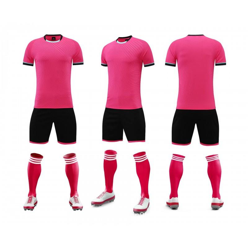 

Factory Football Clothes Youth Comprehensive Training Short-sleeved Set Printed Number Breathable Quick-drying XL рожевий