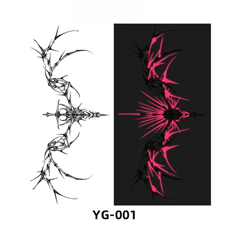 

Красная флуоресцентная тату-наклейка, водонепроницаемая, долговечная, имитация цветка, временная тату-наклейка для мужских и женских баров и ночных клубов 85*150mm