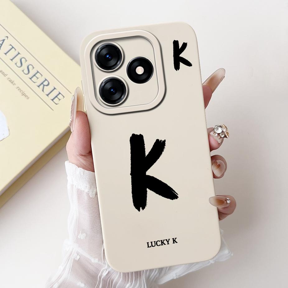 For Tecno Spark 10 4G Case Spark 10C Fashion Lucky Letters Cover Matte Phone Case For Tecno Spark 10 Pro KI7 Spark10 Soft Fundas