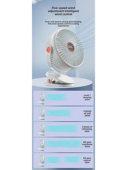 8-Inch USB Atmosphere Light Clip Fan: Silent, High-Wind, Ideal for Home or Office Desktops.