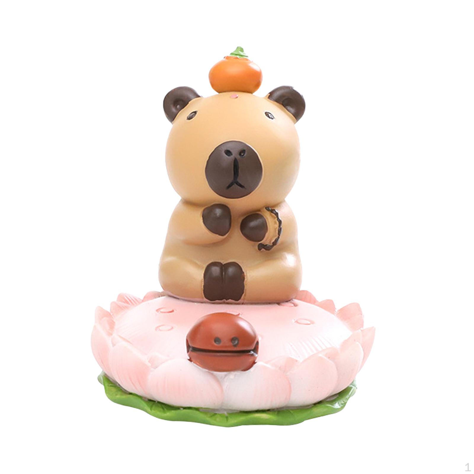 

Animal Figure Sculpture Non-slip Phone Holder Tabletop Ornament Cartoon Statue for Desk Gift Pink Base